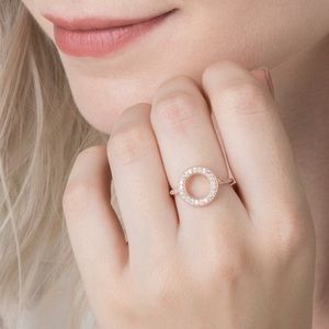 Pandora Rose Gold Hearts of Halo Ring